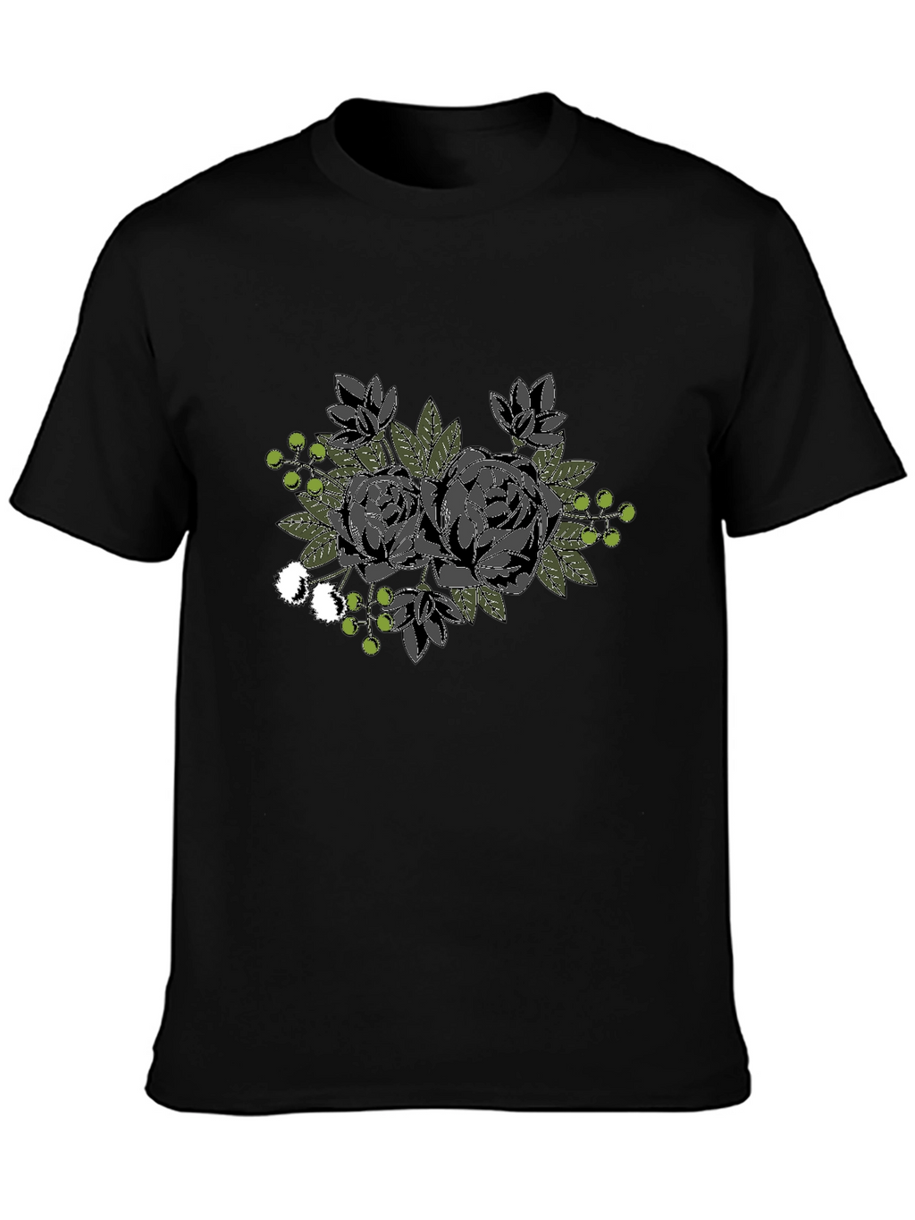Floral Graphic Black T-Shirt