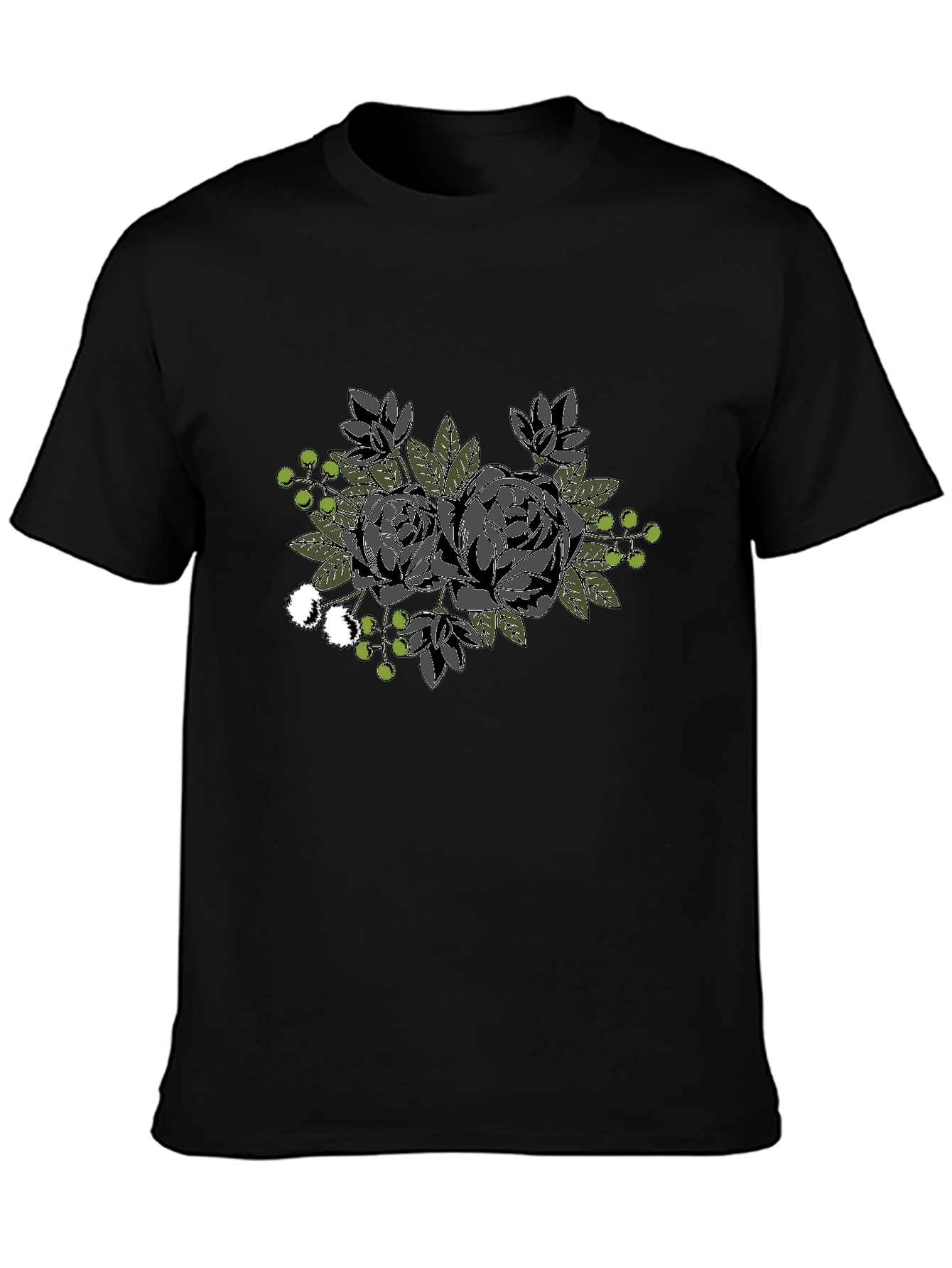 Floral Graphic Black T-Shirt