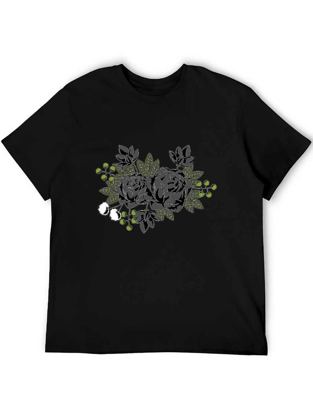 Floral Graphic Black T-Shirt