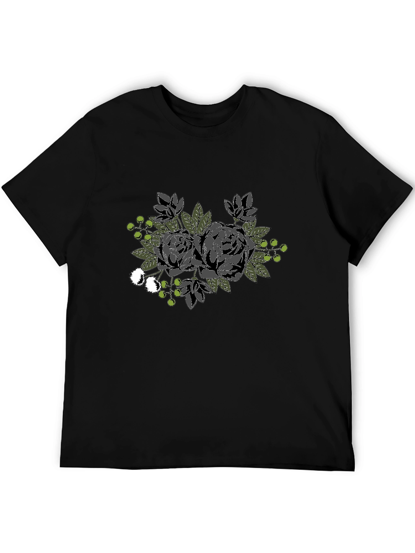 Floral Graphic Black T-Shirt