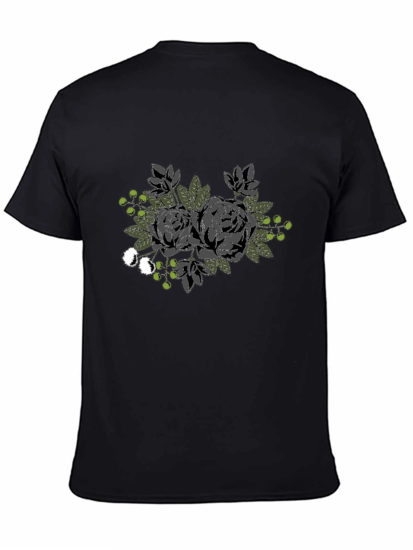 Floral Graphic Black T-Shirt