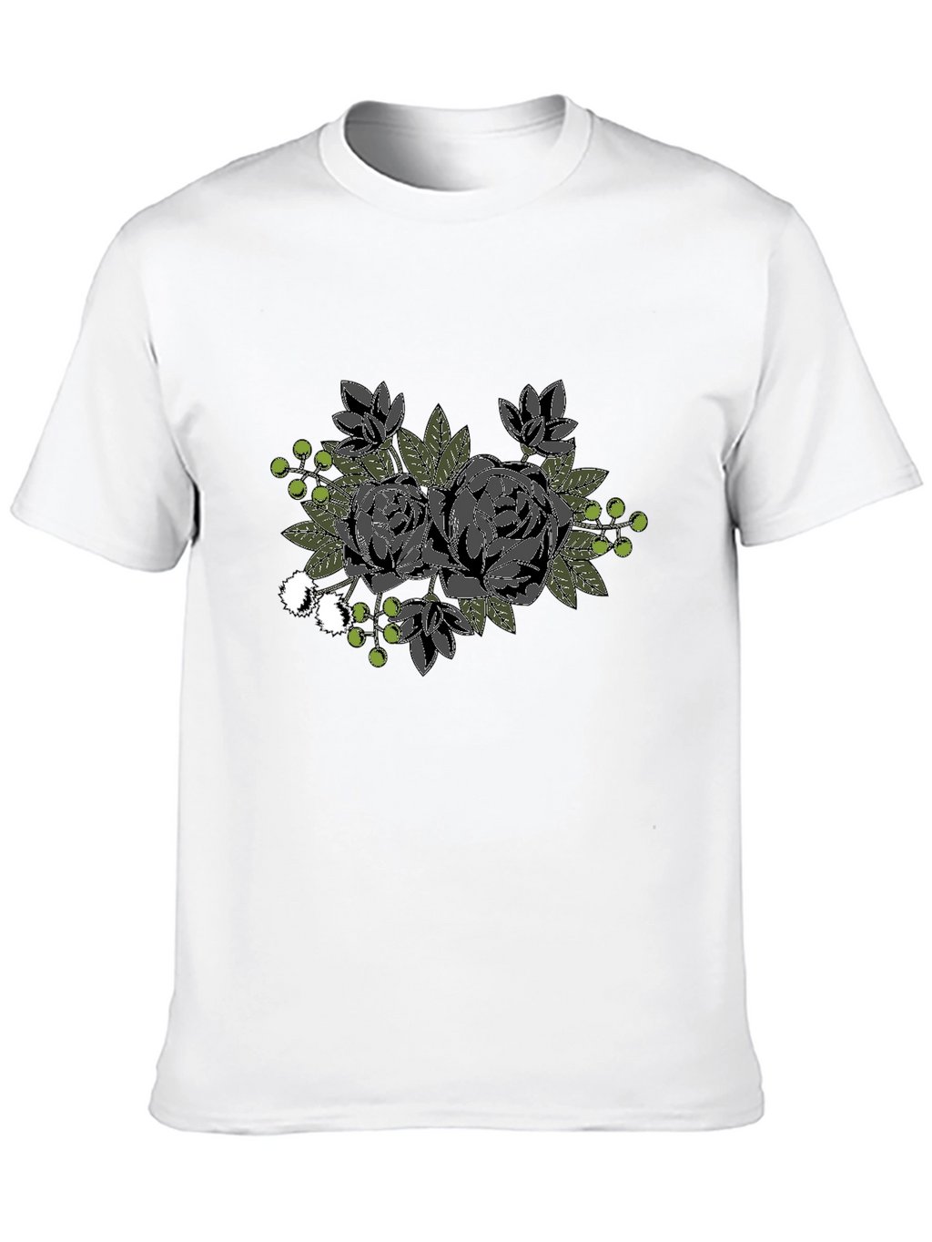 Floral Graphic Black T-Shirt