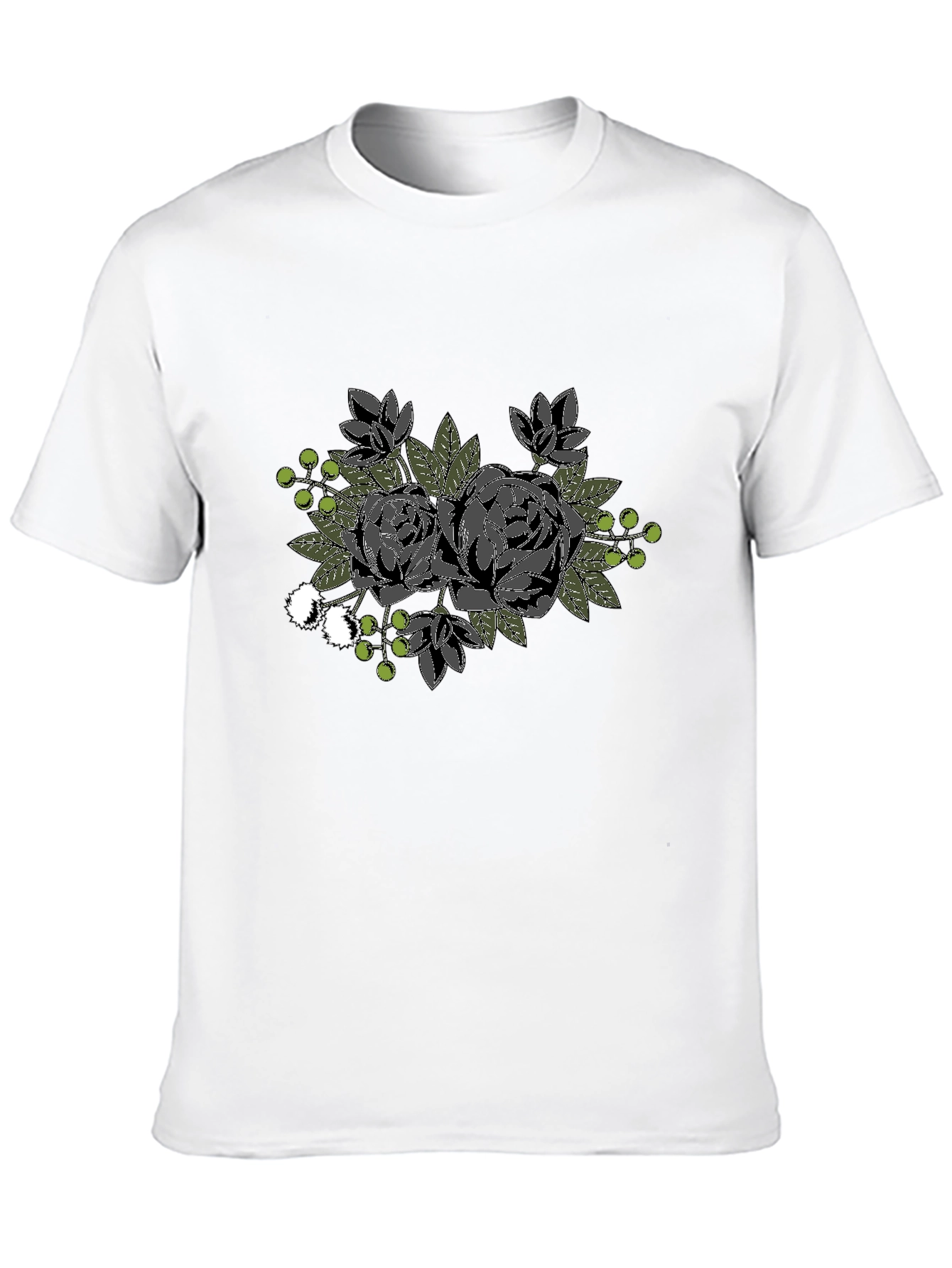 Floral Graphic Black T-Shirt