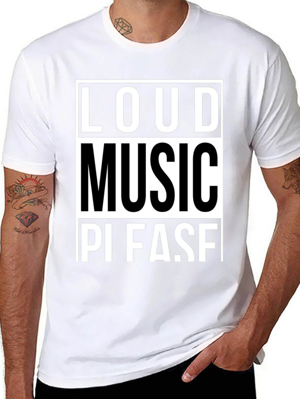 Loud Music Please! Graphic Tee - Black Cotton T-Shirt
