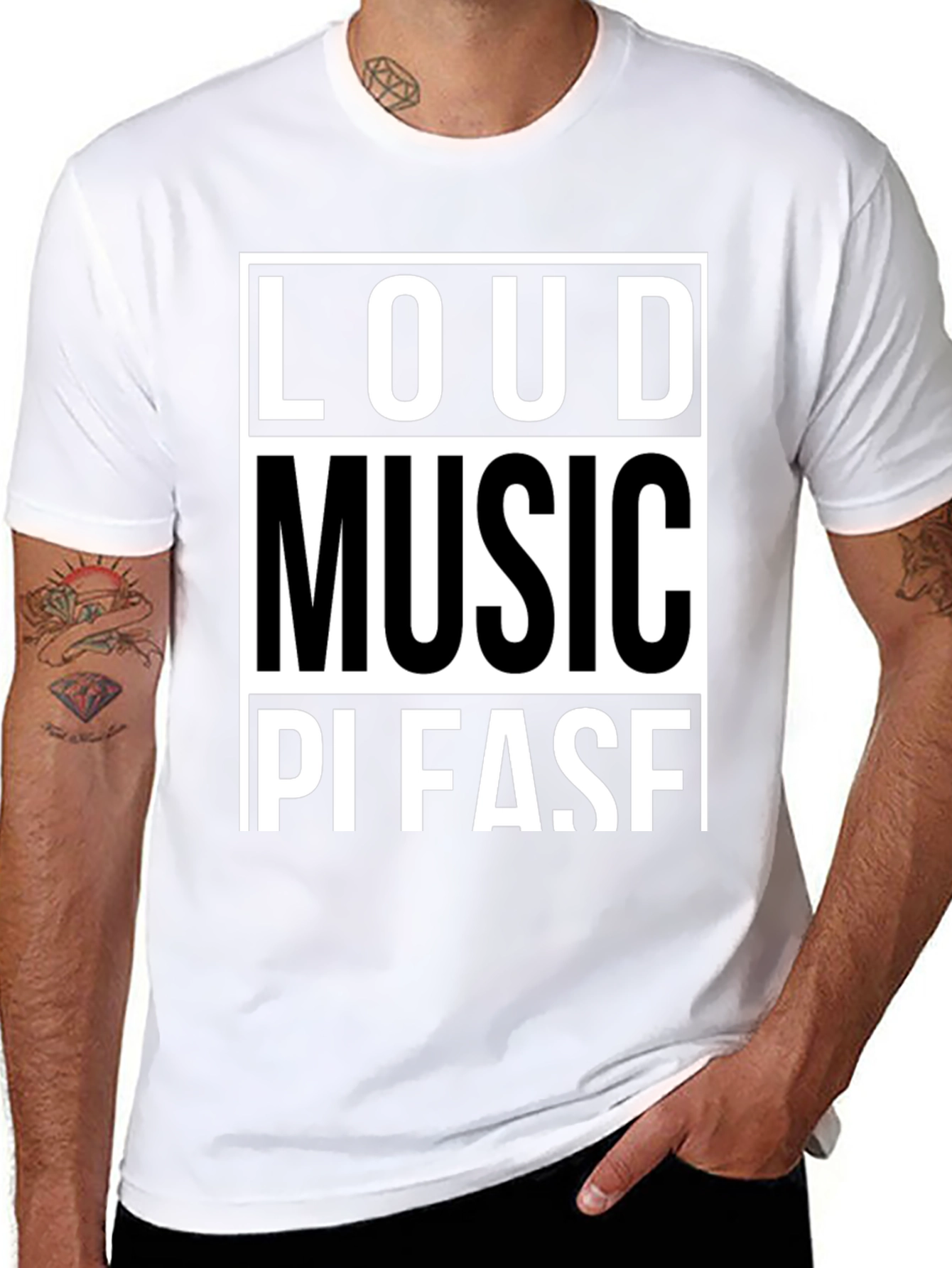 Loud Music Please! Graphic Tee - Black Cotton T-Shirt