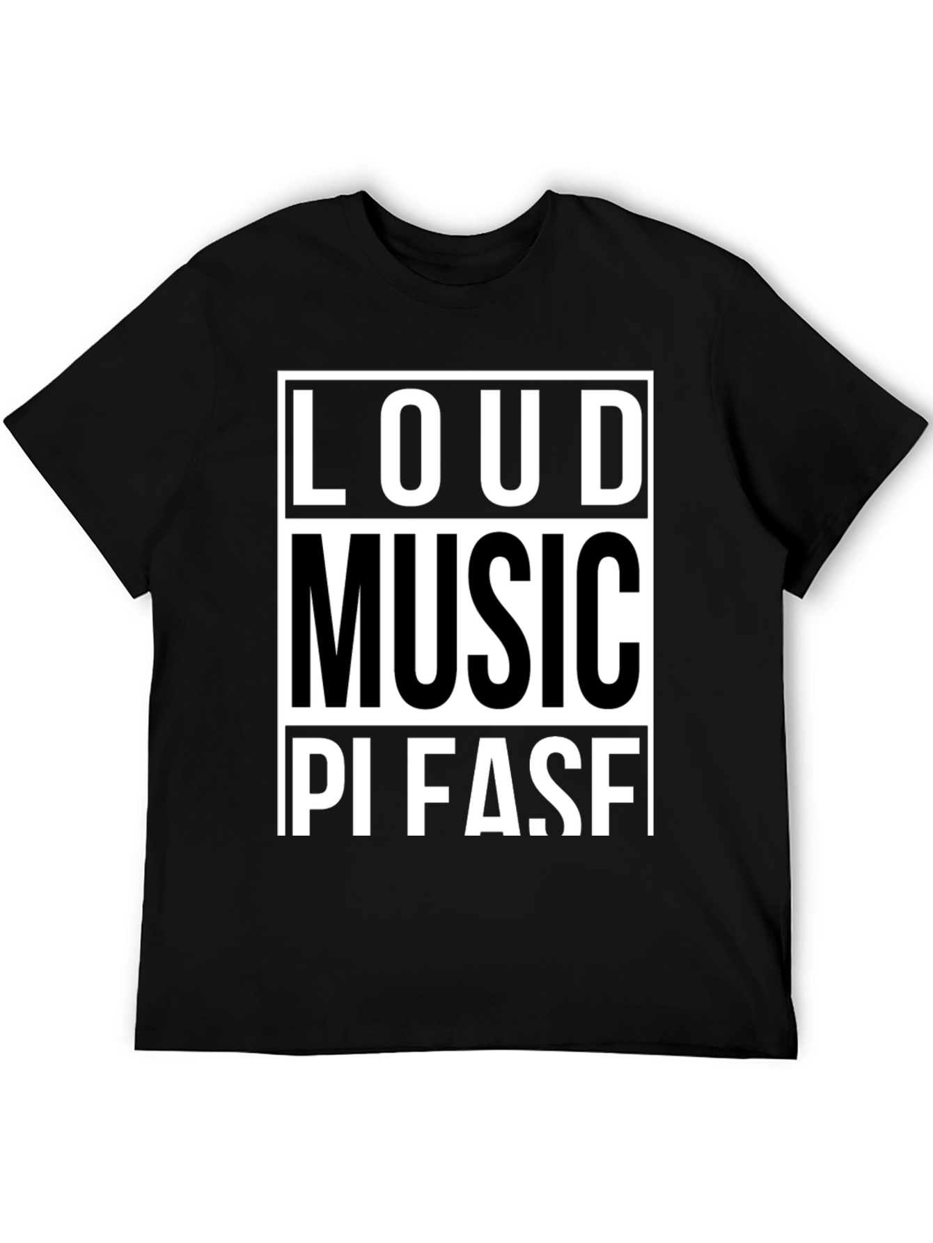 Loud Music Please! Graphic Tee - Black Cotton T-Shirt