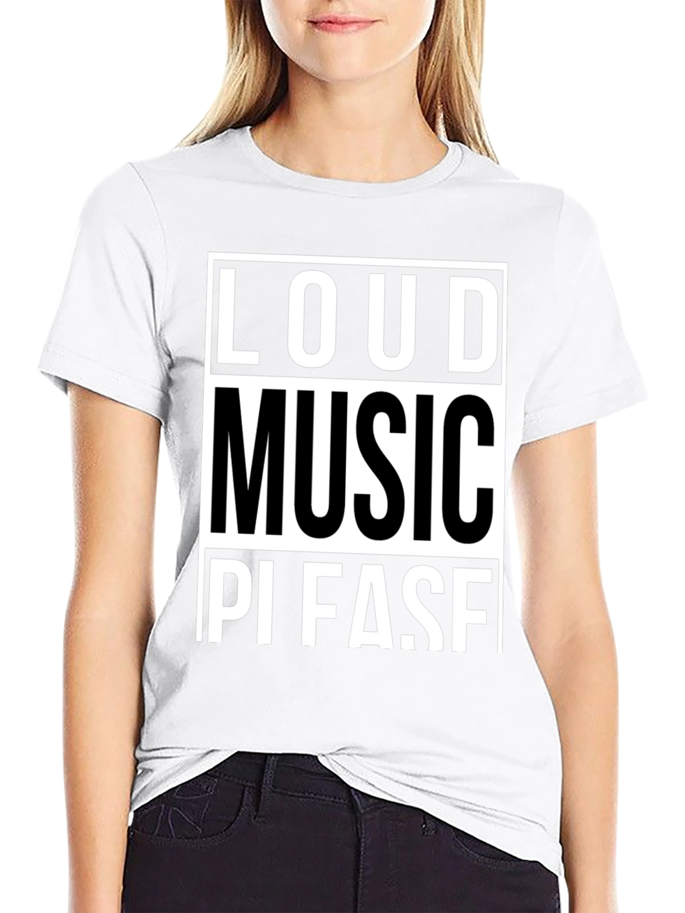 Loud Music Please! Graphic Tee - Black Cotton T-Shirt