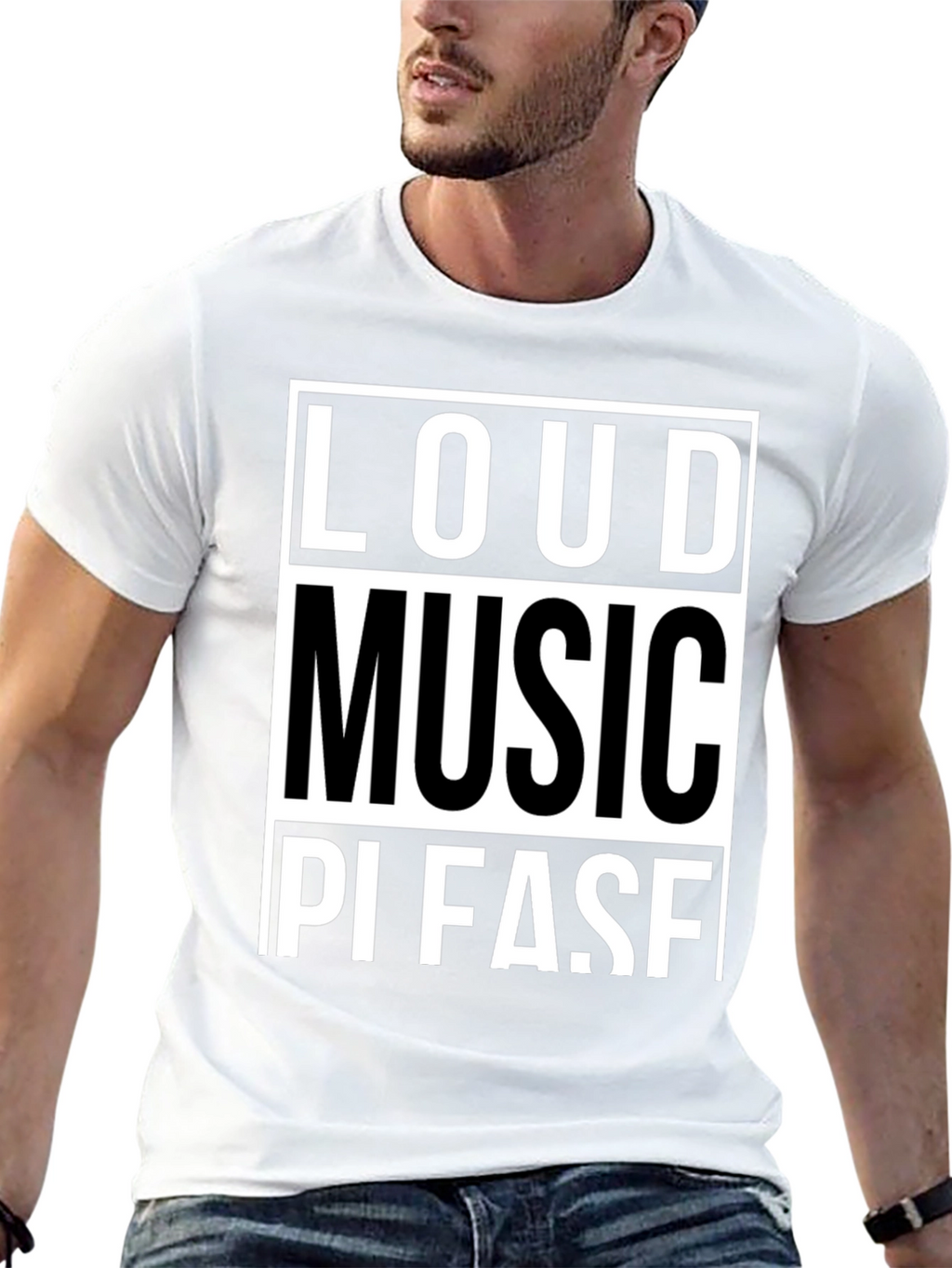 Loud Music Please! Graphic Tee - Black Cotton T-Shirt