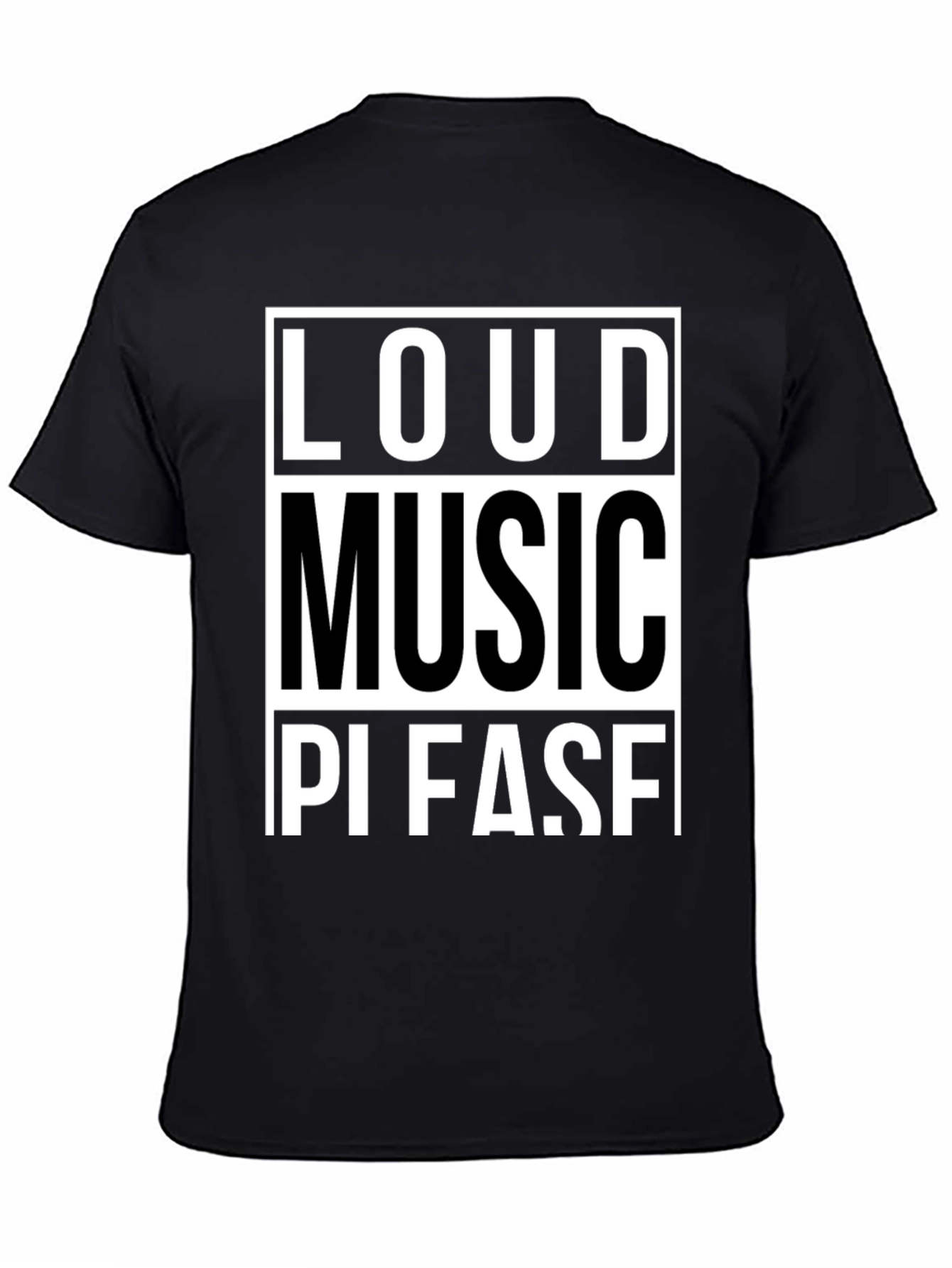 Loud Music Please! Graphic Tee - Black Cotton T-Shirt
