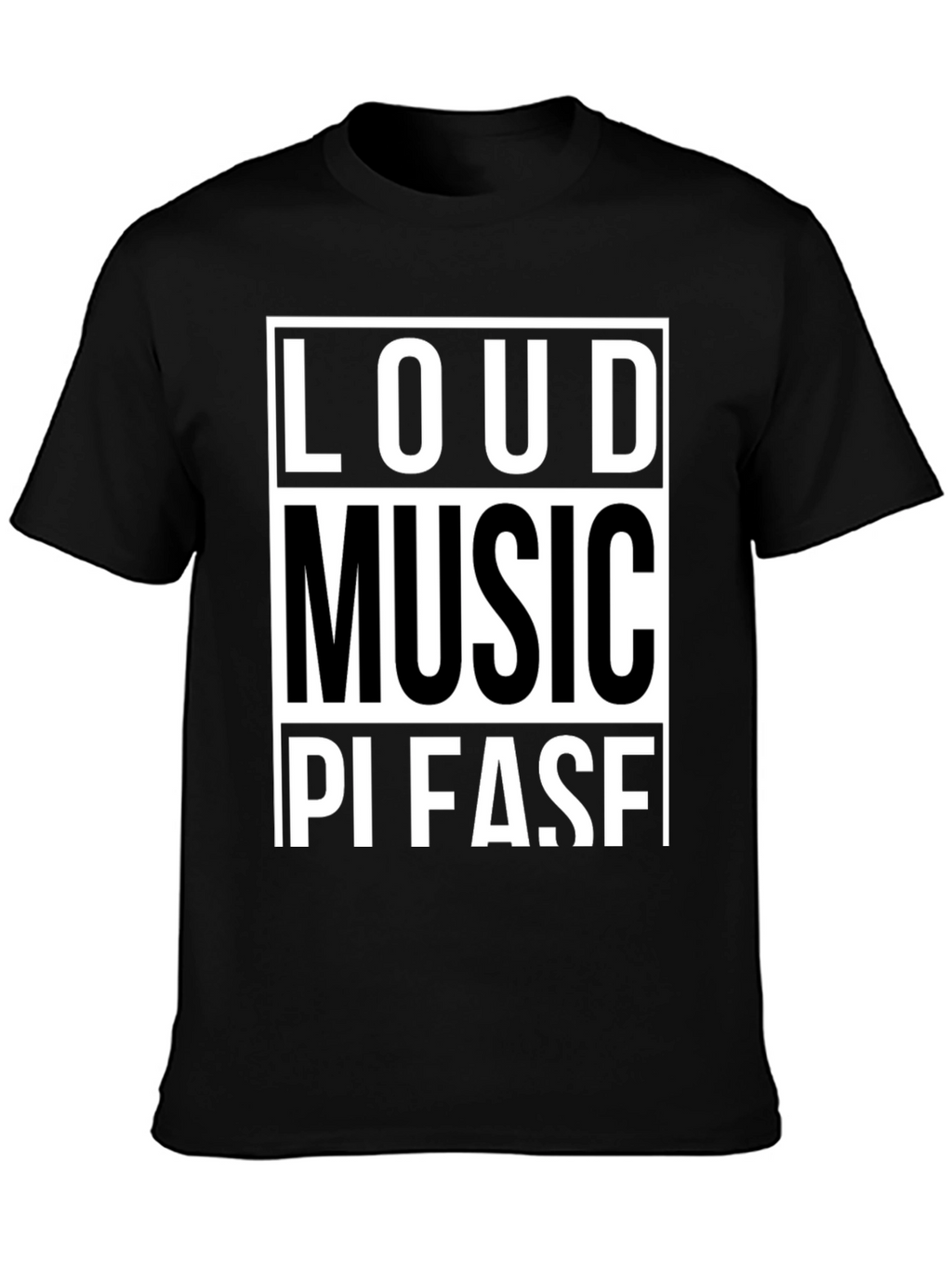 Loud Music Please! Graphic Tee - Black Cotton T-Shirt