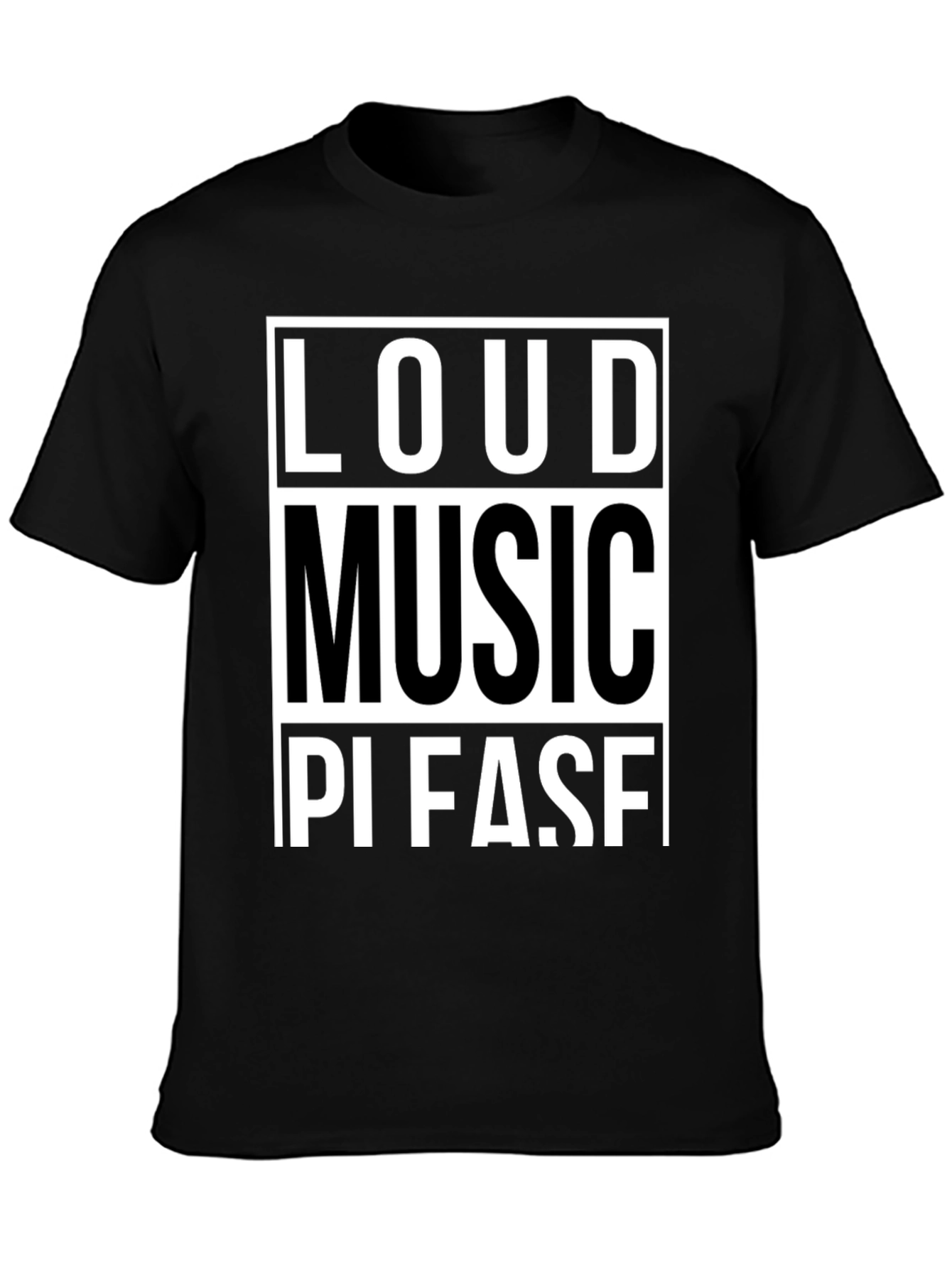Loud Music Please! Graphic Tee - Black Cotton T-Shirt