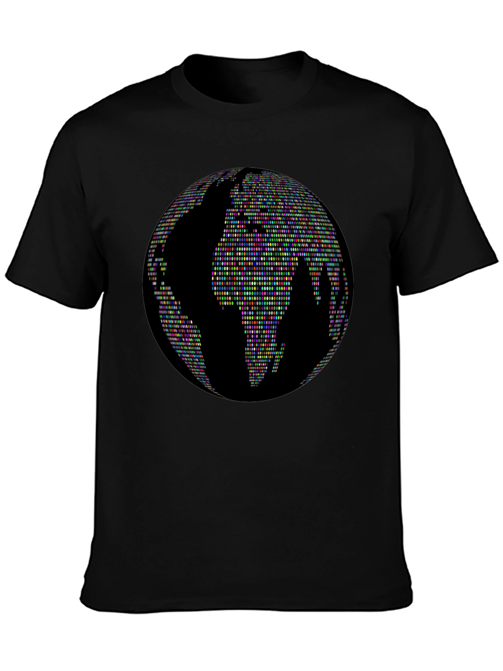 Globe People Graphic Print Black T-Shirt