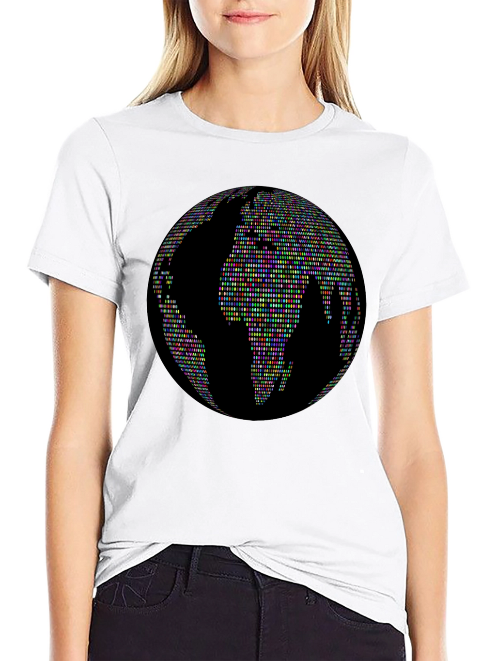 Globe People Graphic Print Black T-Shirt