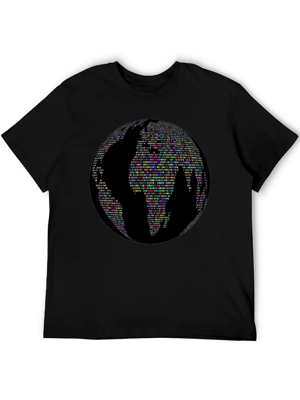 Globe People Graphic Print Black T-Shirt