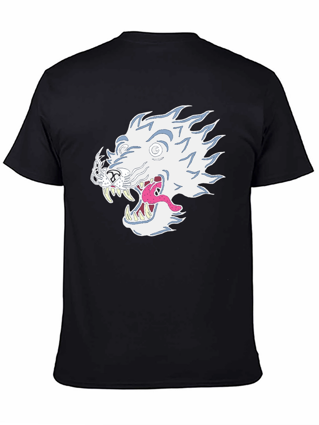 Black T-Shirt with Graphic Animal Print