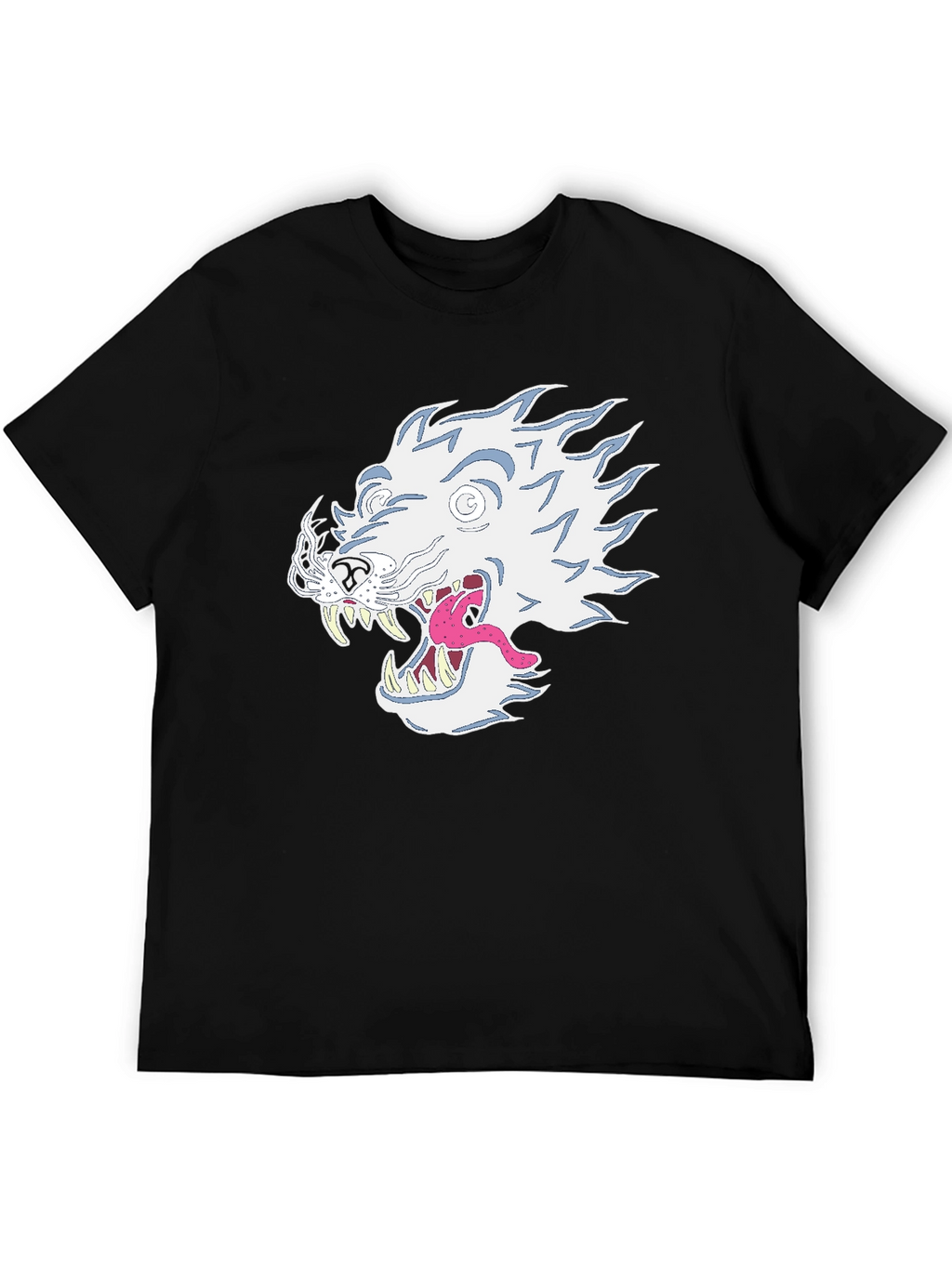 Black T-Shirt with Graphic Animal Print