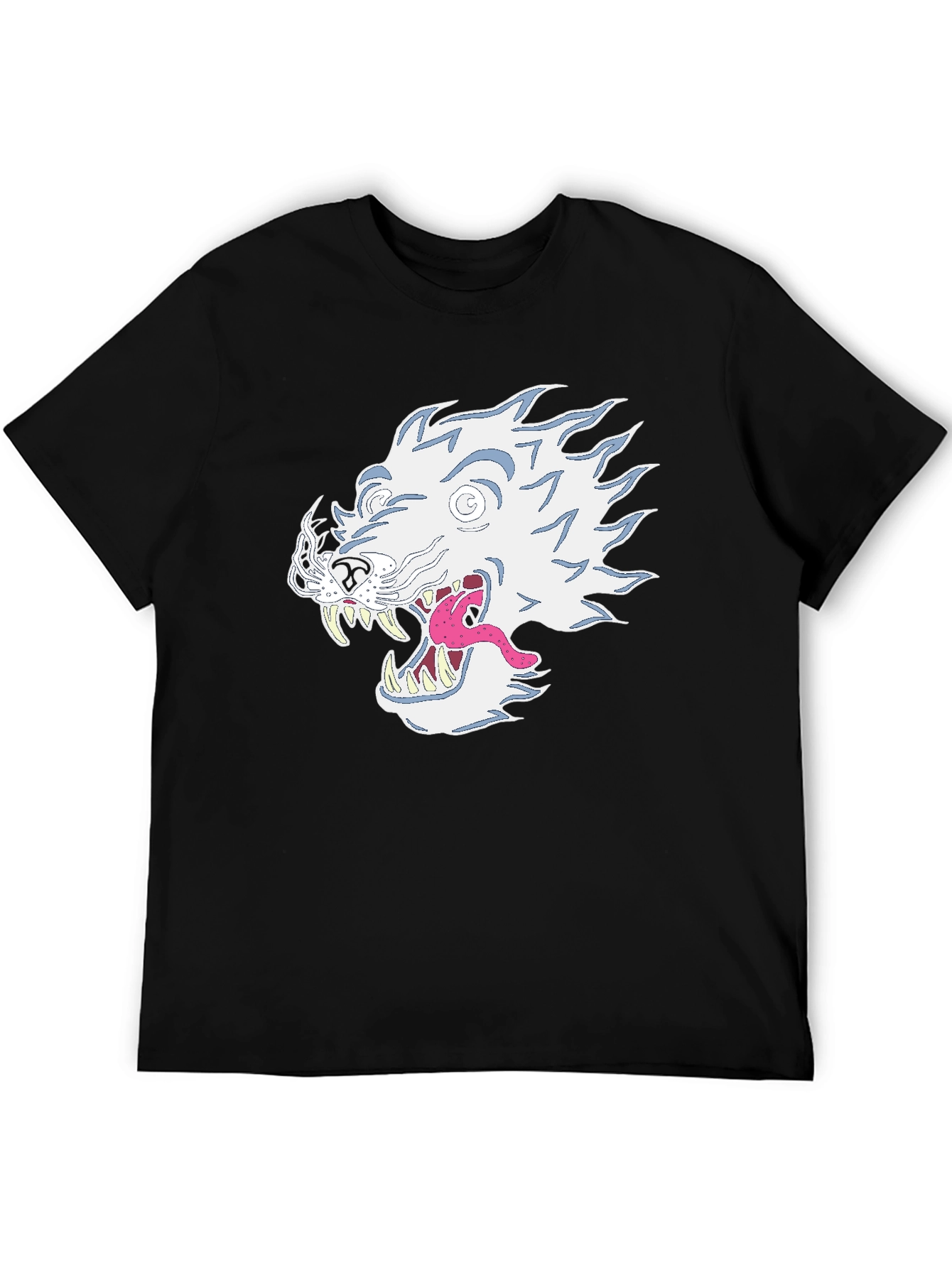Black T-Shirt with Graphic Animal Print