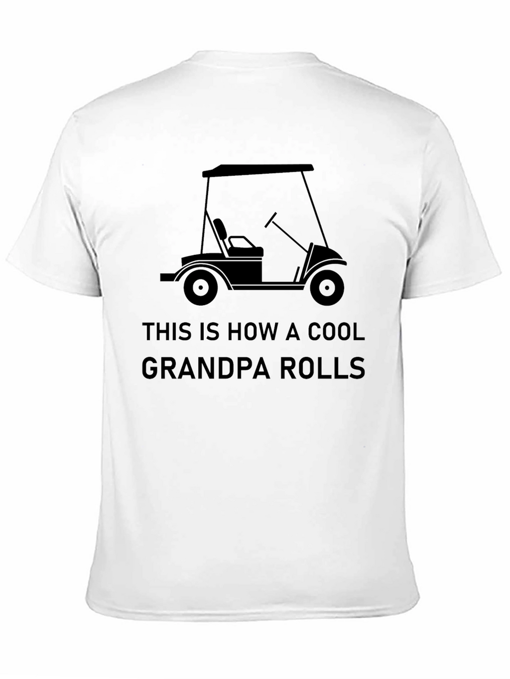 Cool Grandpa Golf Cart Graphic Tee - Black