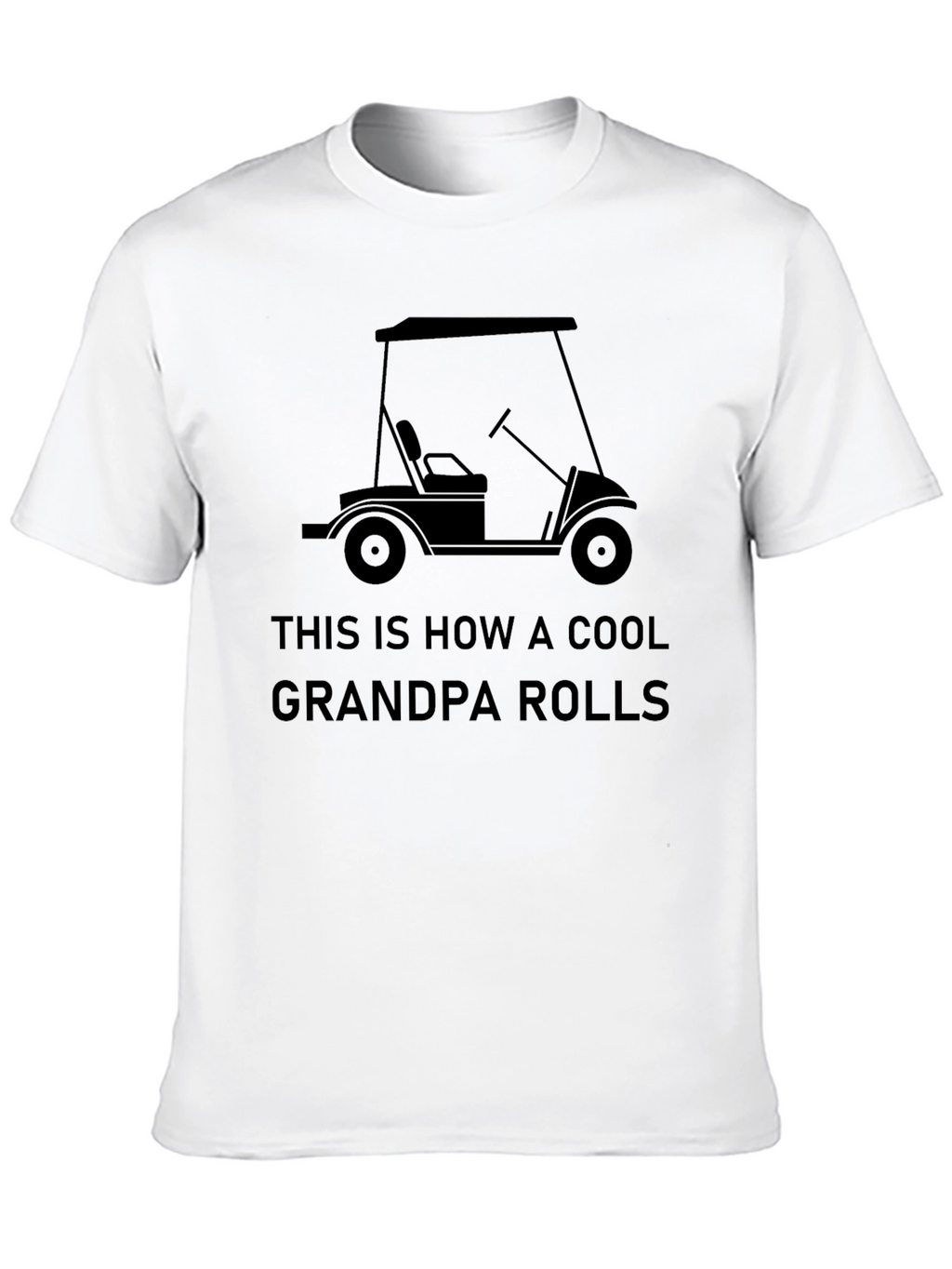 Cool Grandpa Golf Cart Graphic Tee - Black