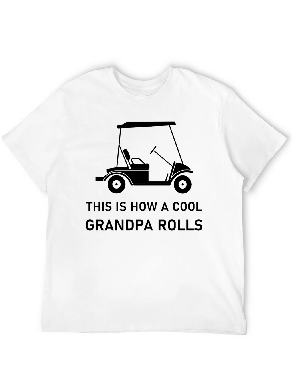 Cool Grandpa Golf Cart Graphic Tee - Black