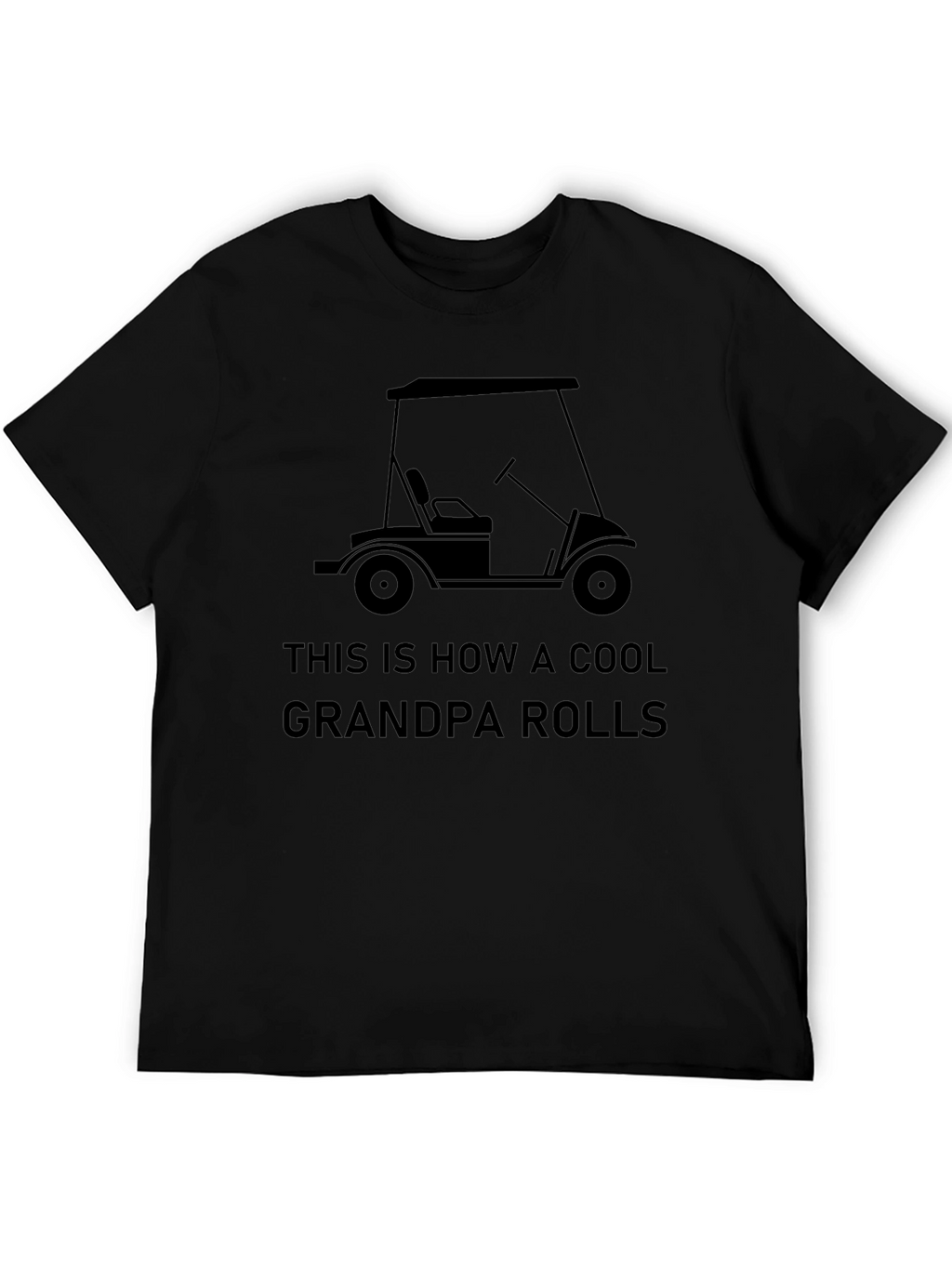 Cool Grandpa Golf Cart Graphic Tee - Black