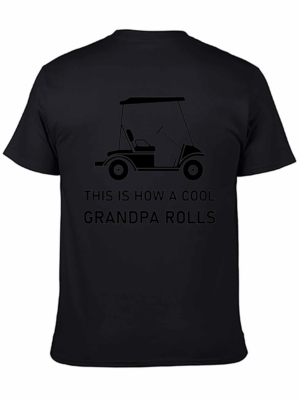 Cool Grandpa Golf Cart Graphic Tee - Black