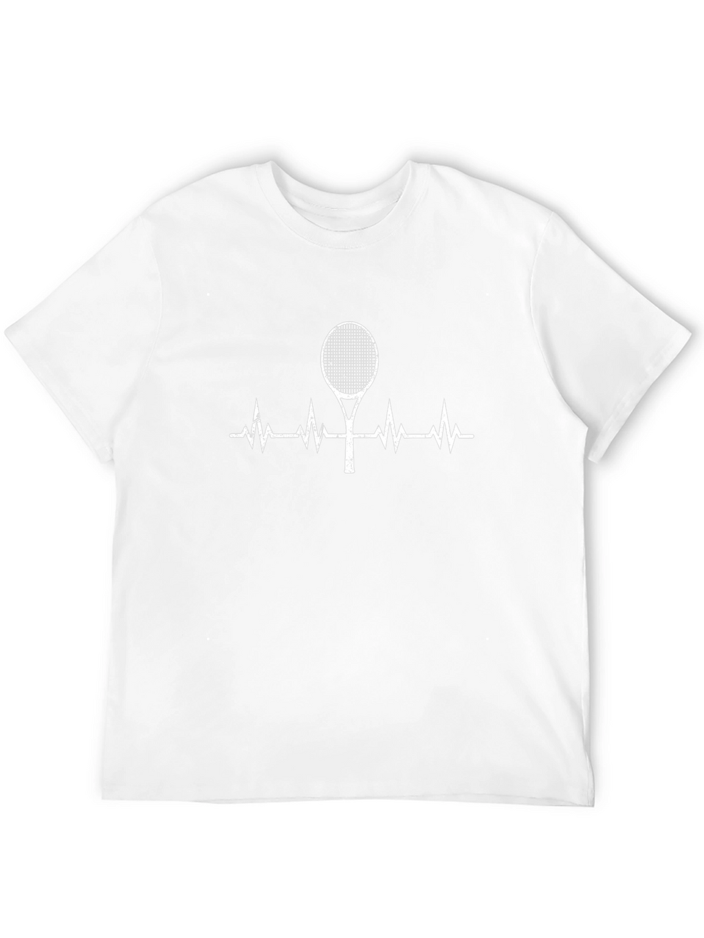 Tennis Heartbeat Graphic Tee - Black Cotton T-Shirt