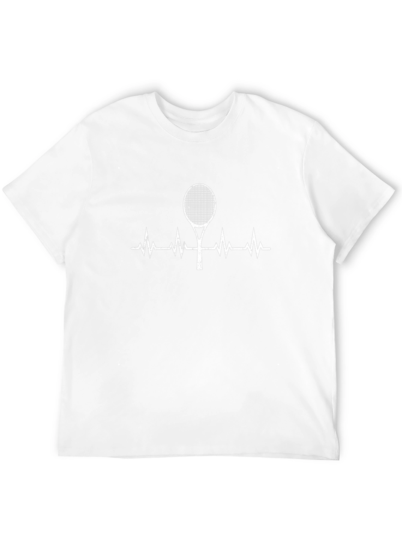 Tennis Heartbeat Graphic Tee - Black Cotton T-Shirt