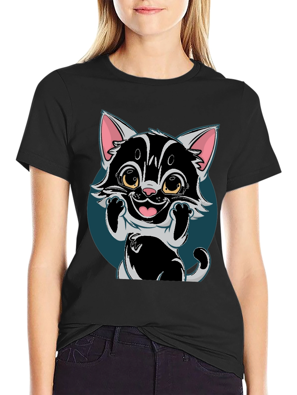 Cute Cartoon Cat T-Shirt