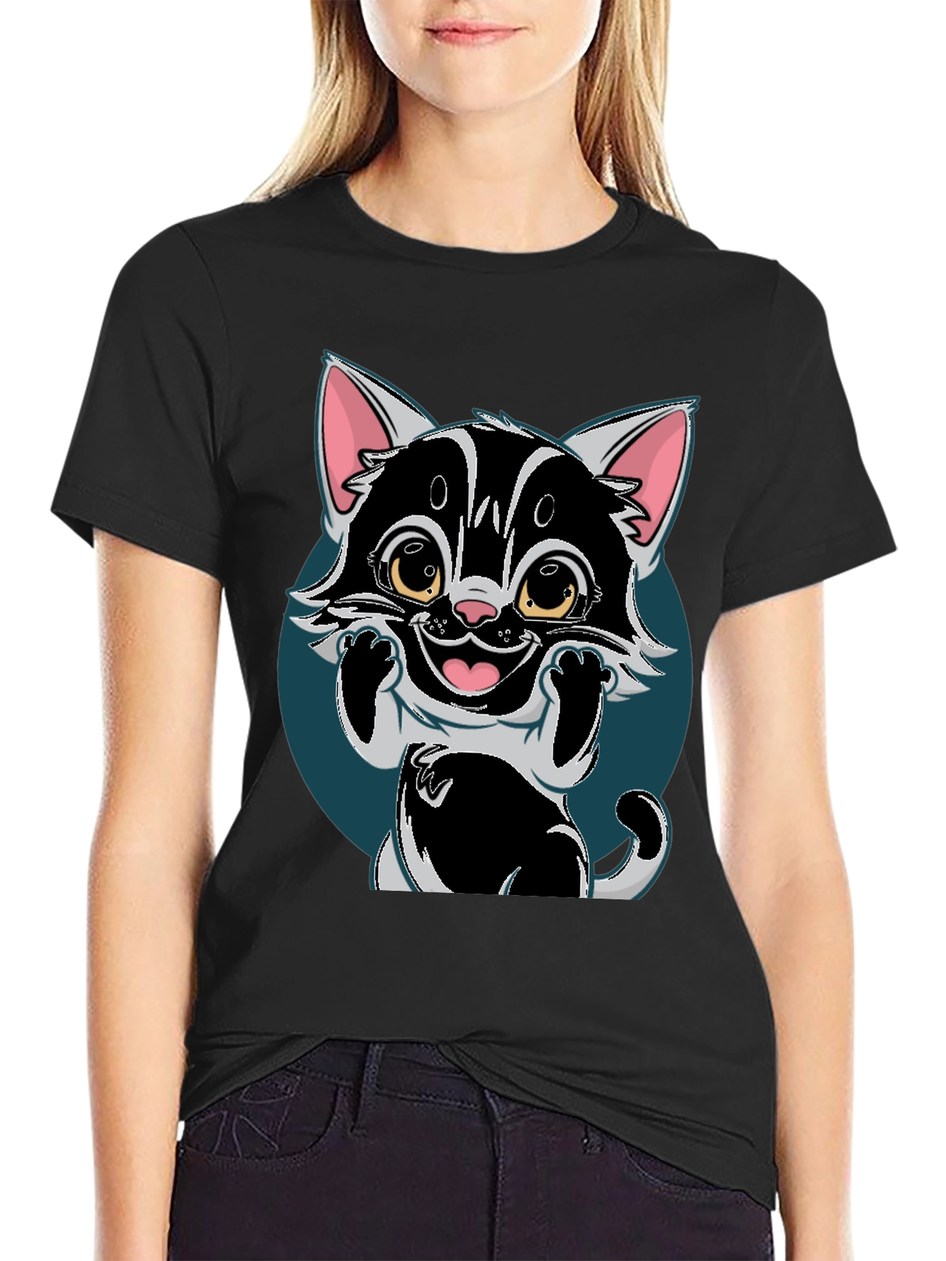 Cute Cartoon Cat T-Shirt