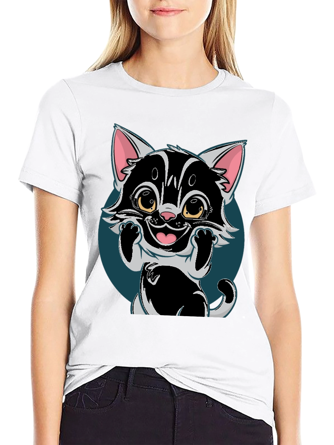 Cute Cartoon Cat T-Shirt