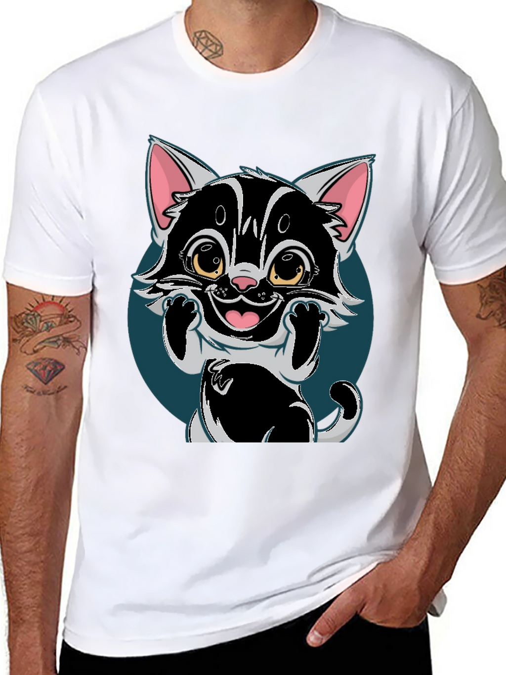 Cute Cartoon Cat T-Shirt