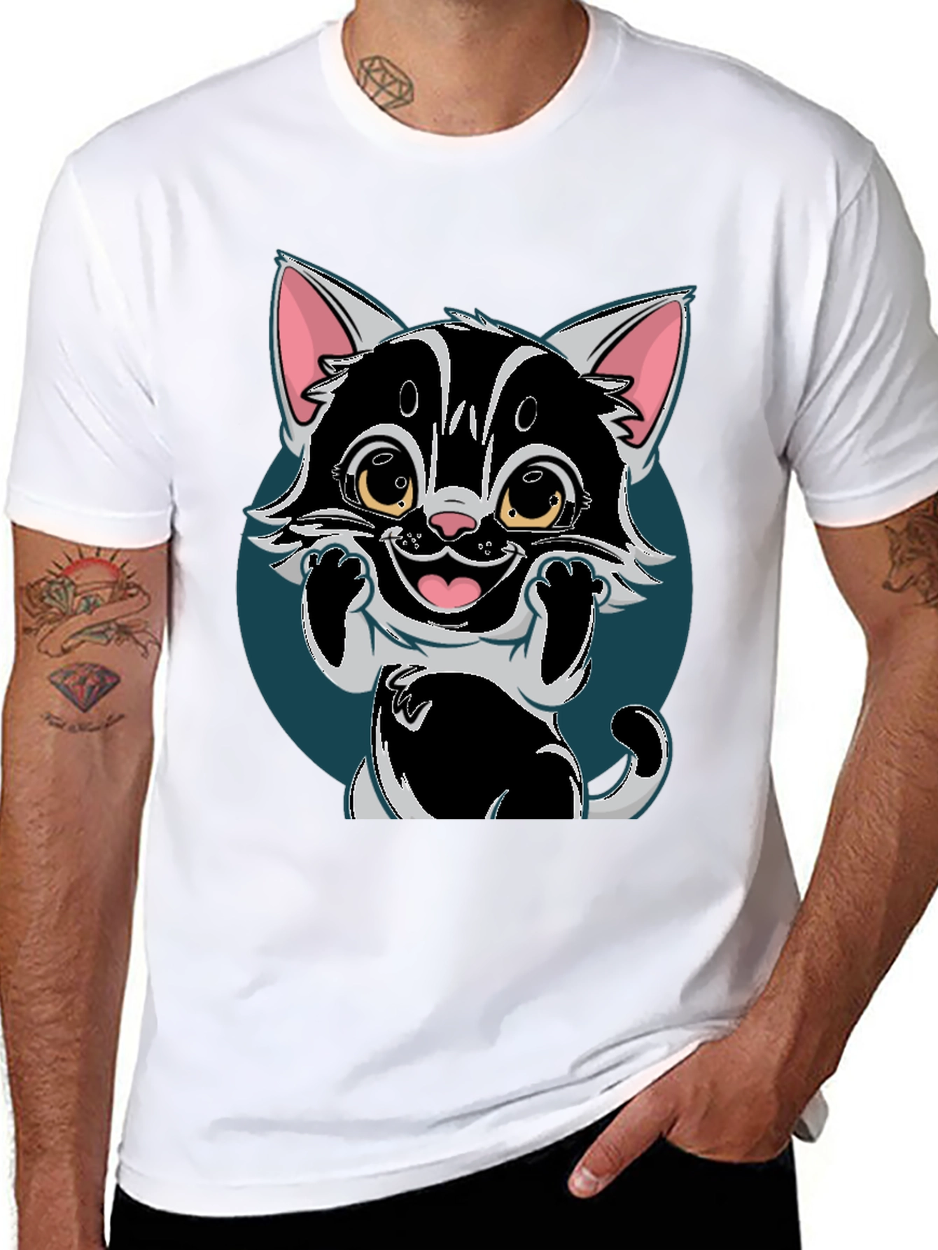 Cute Cartoon Cat T-Shirt
