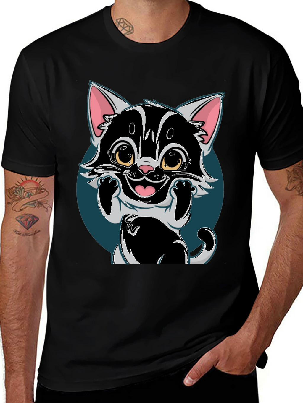 Cute Cartoon Cat T-Shirt