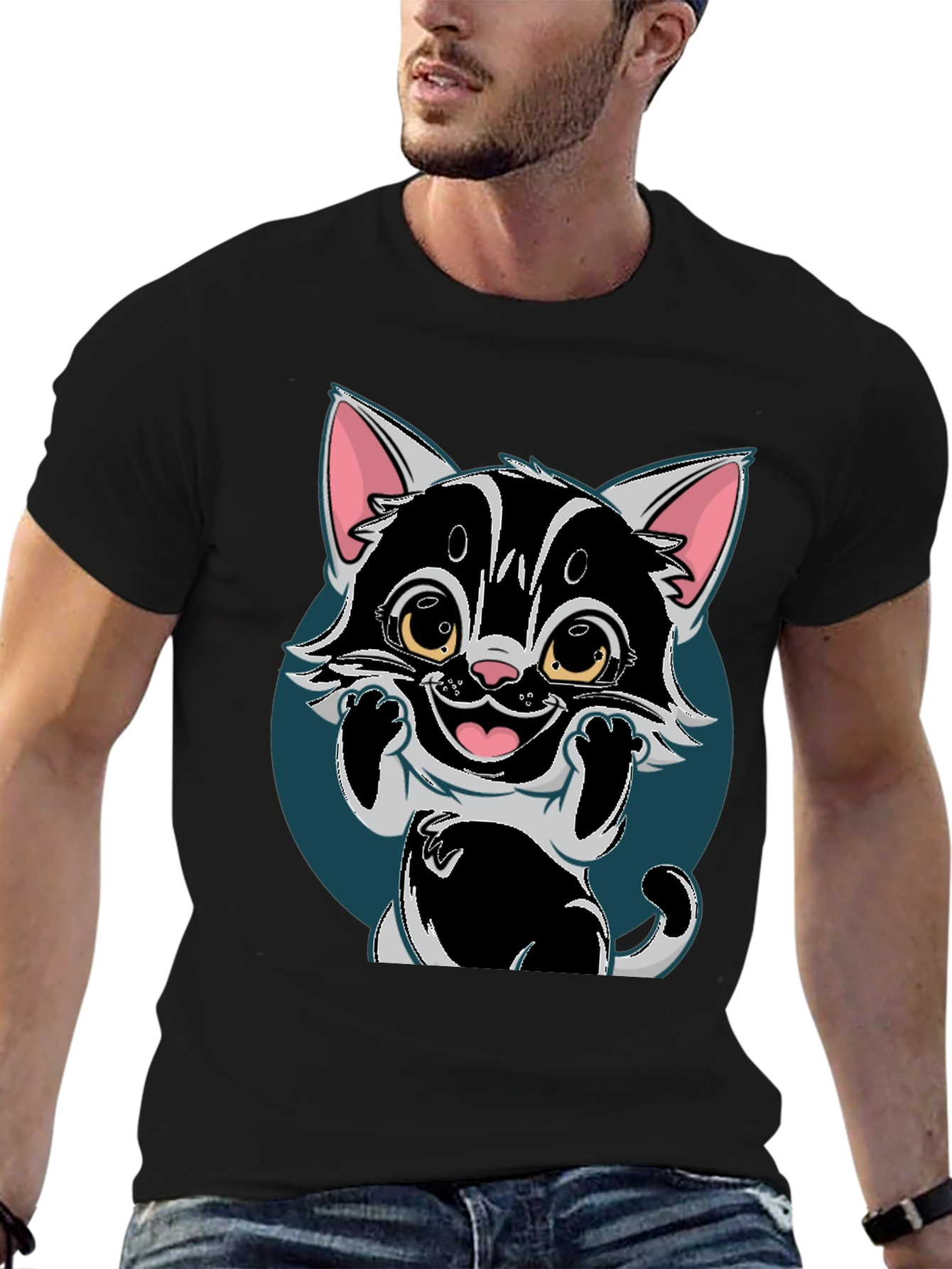 Cute Cartoon Cat T-Shirt