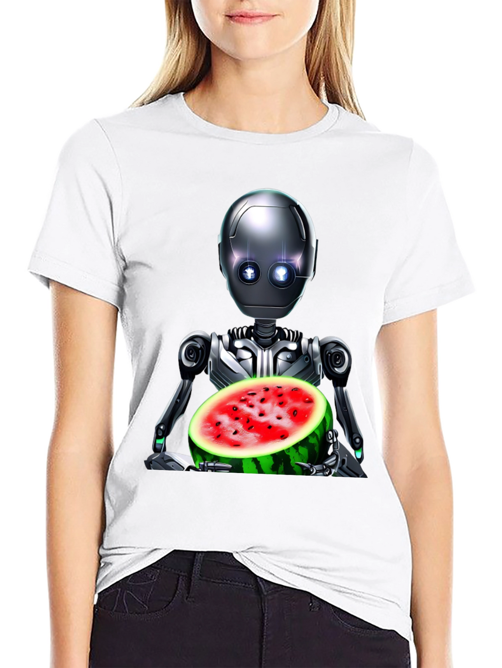 Robot with Watermelon Graphic Tee