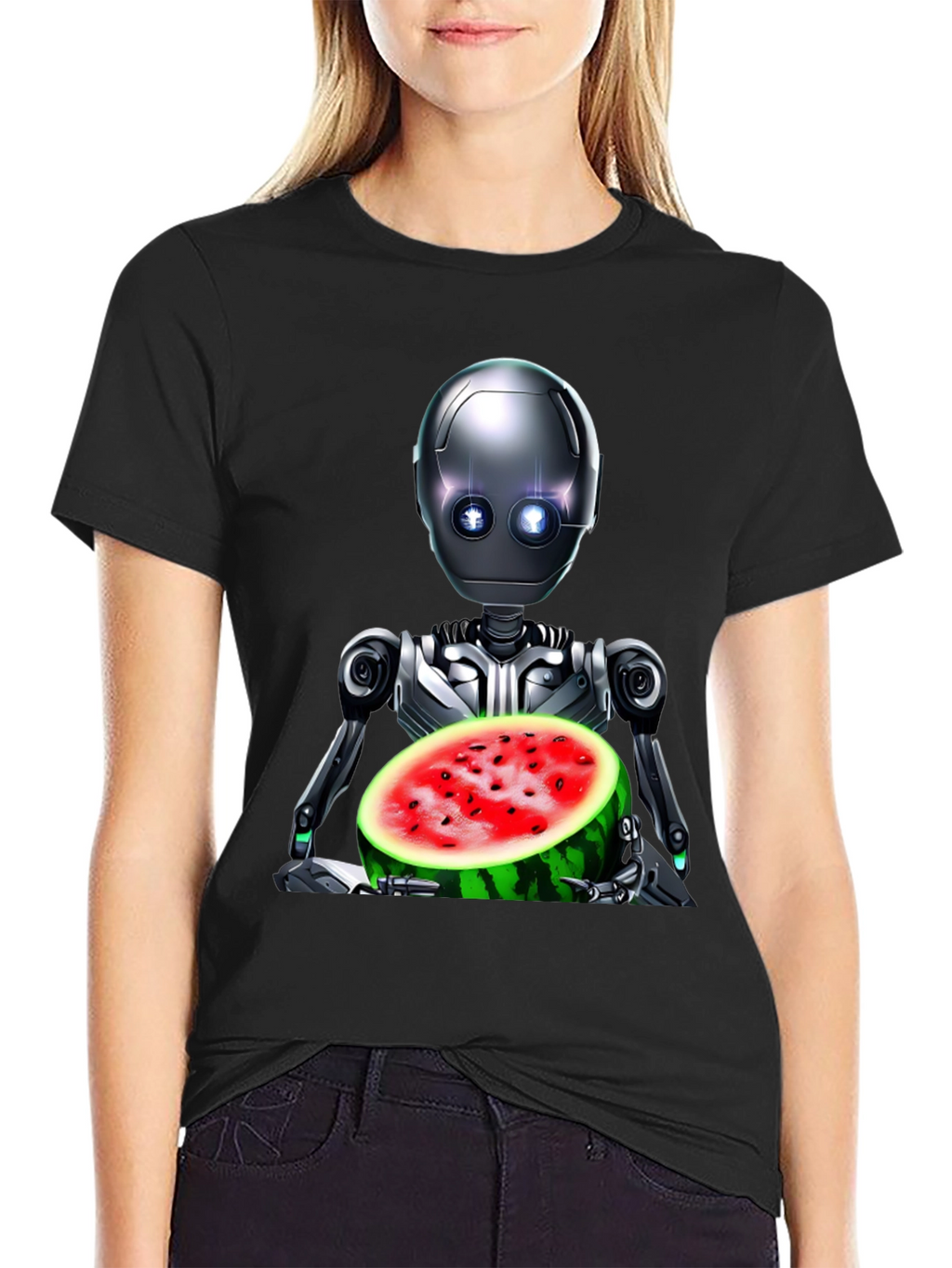 Robot with Watermelon Graphic Tee
