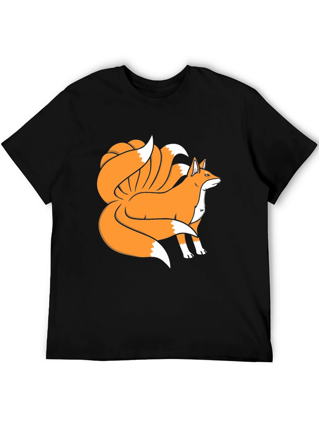 Nine-Tailed Fox Graphic Tee - Black Cotton Blend
