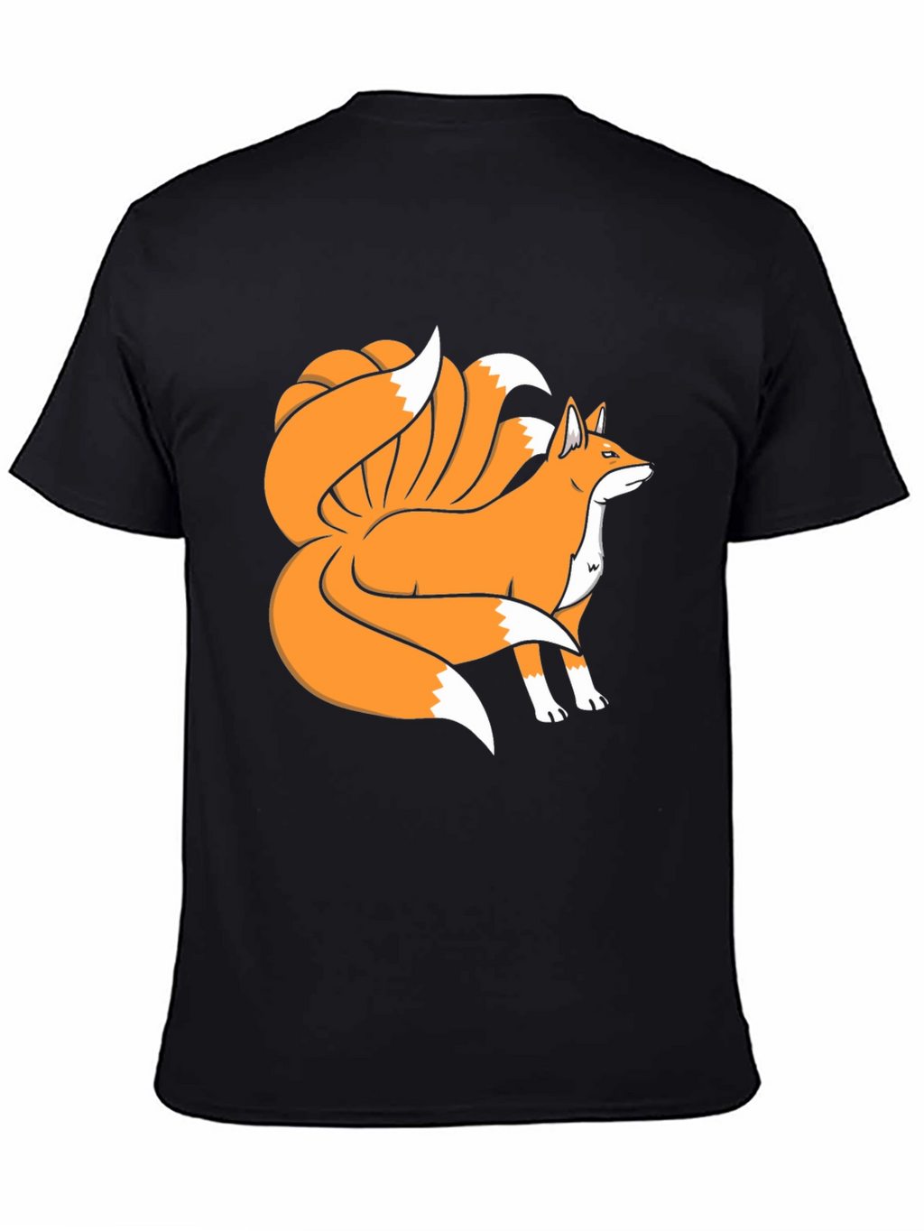 Nine-Tailed Fox Graphic Tee - Black Cotton Blend