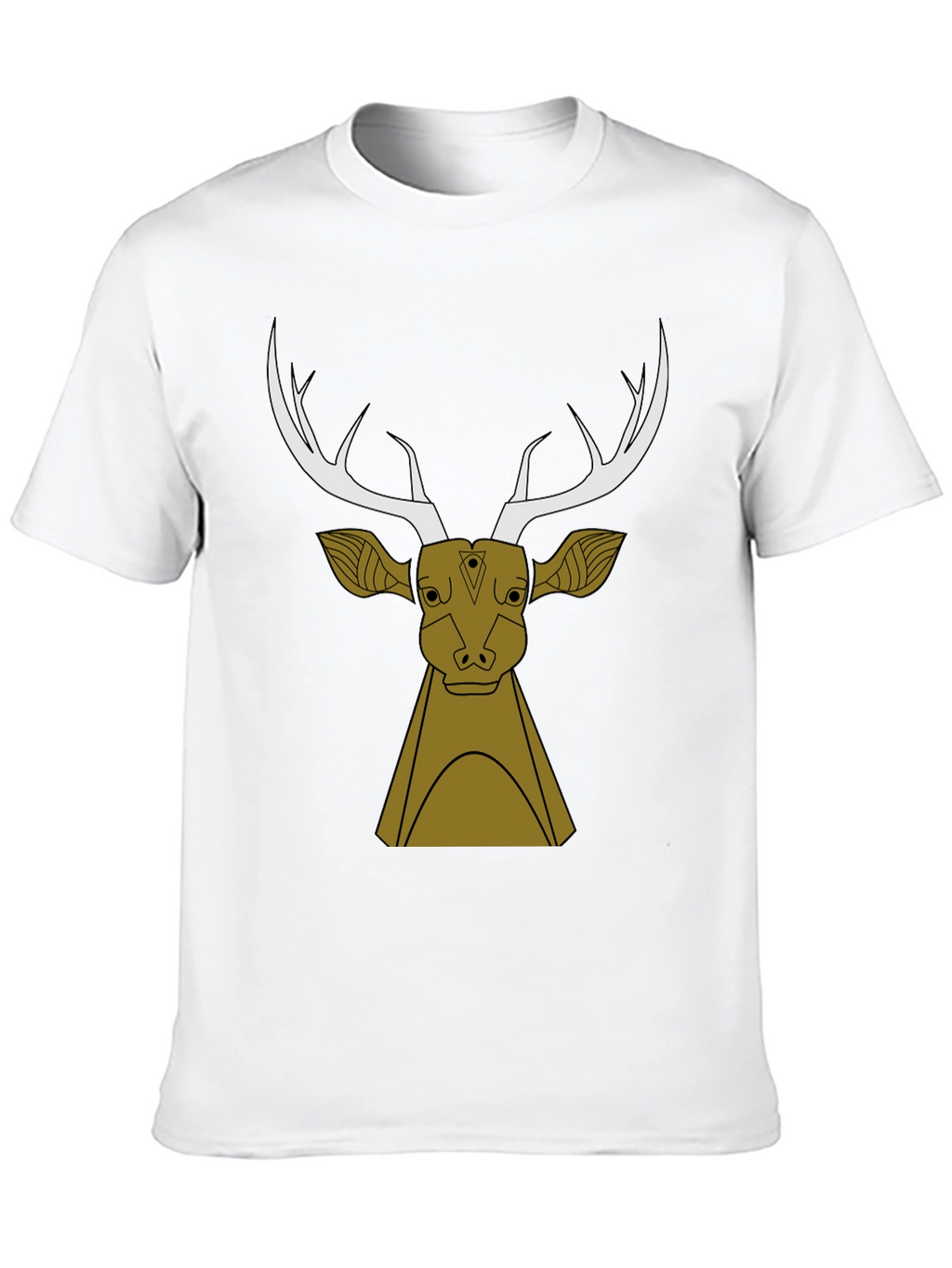 Stylish Black T-Shirt with Deer Graphic Design