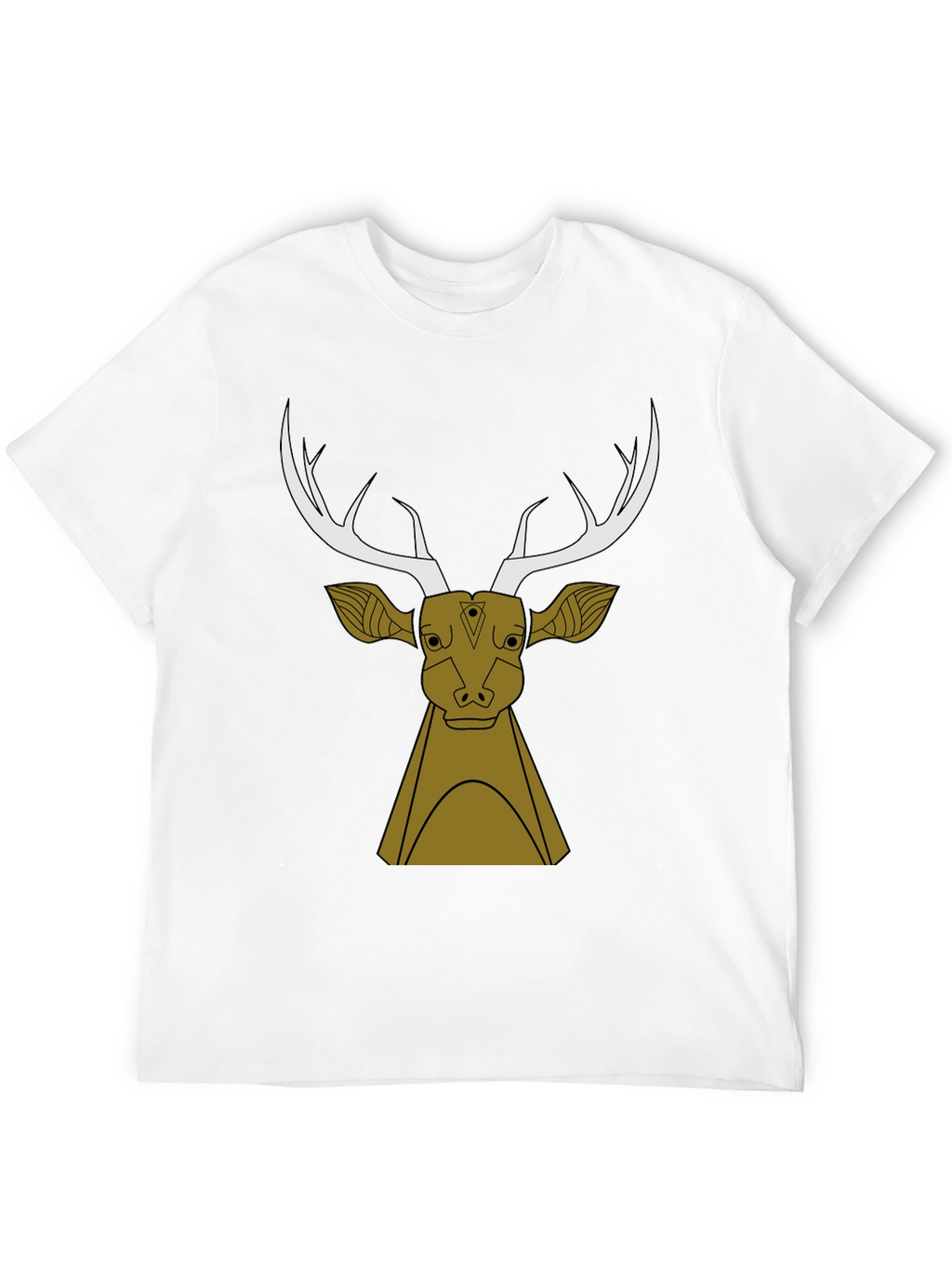 Stylish Black T-Shirt with Deer Graphic Design