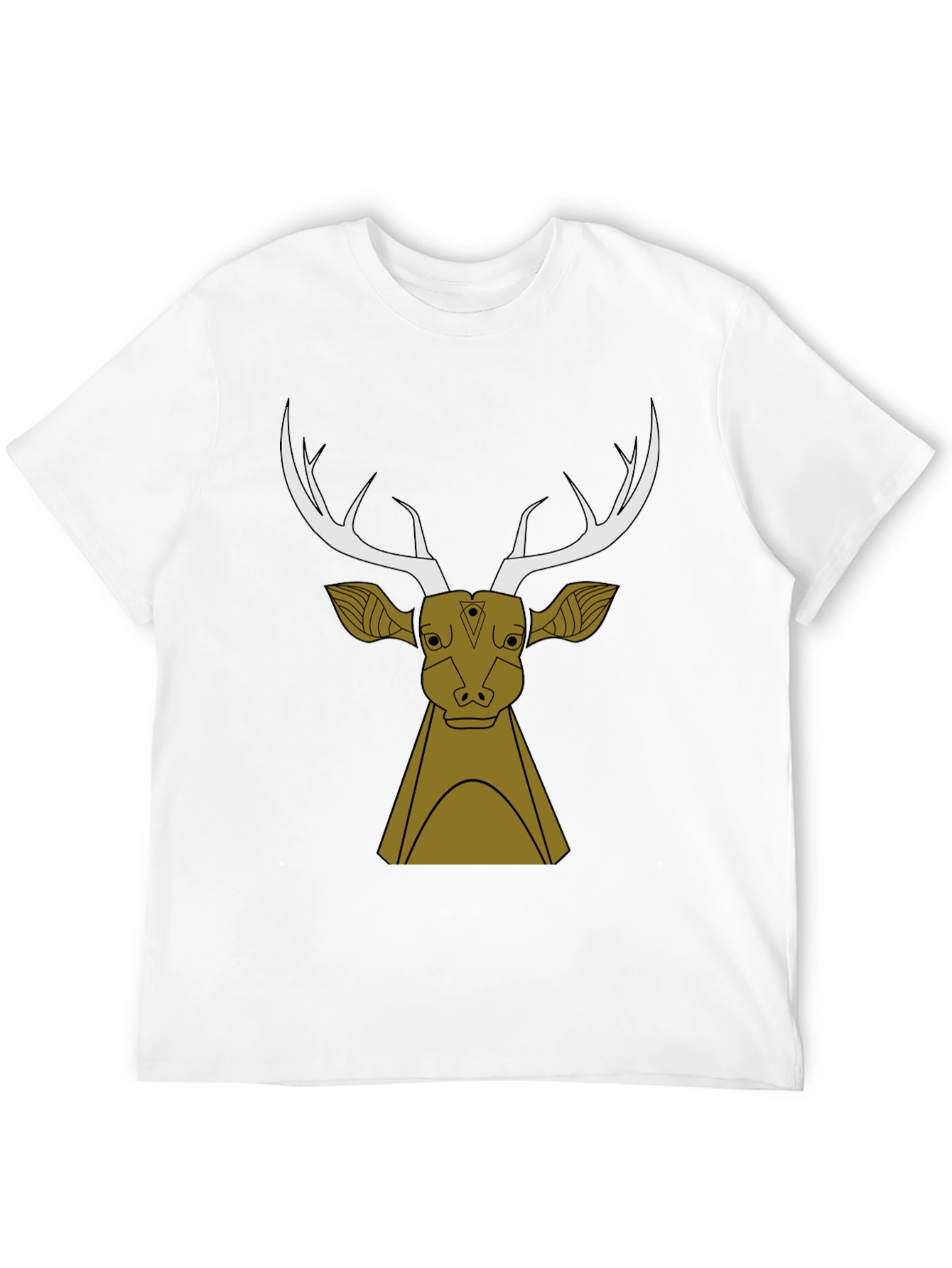 Stylish Black T-Shirt with Deer Graphic Design