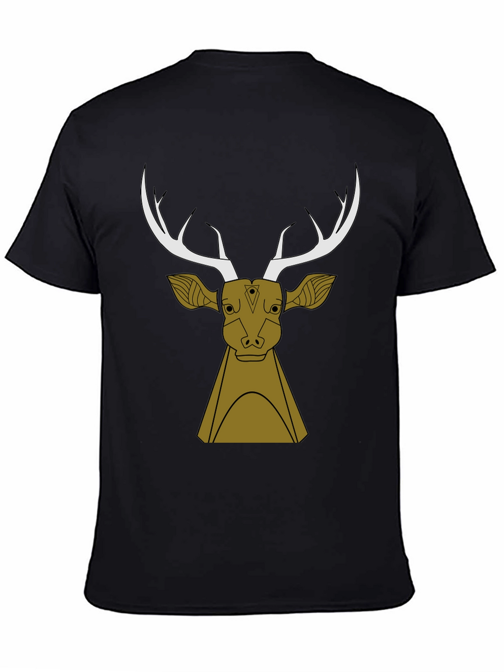 Stylish Black T-Shirt with Deer Graphic Design