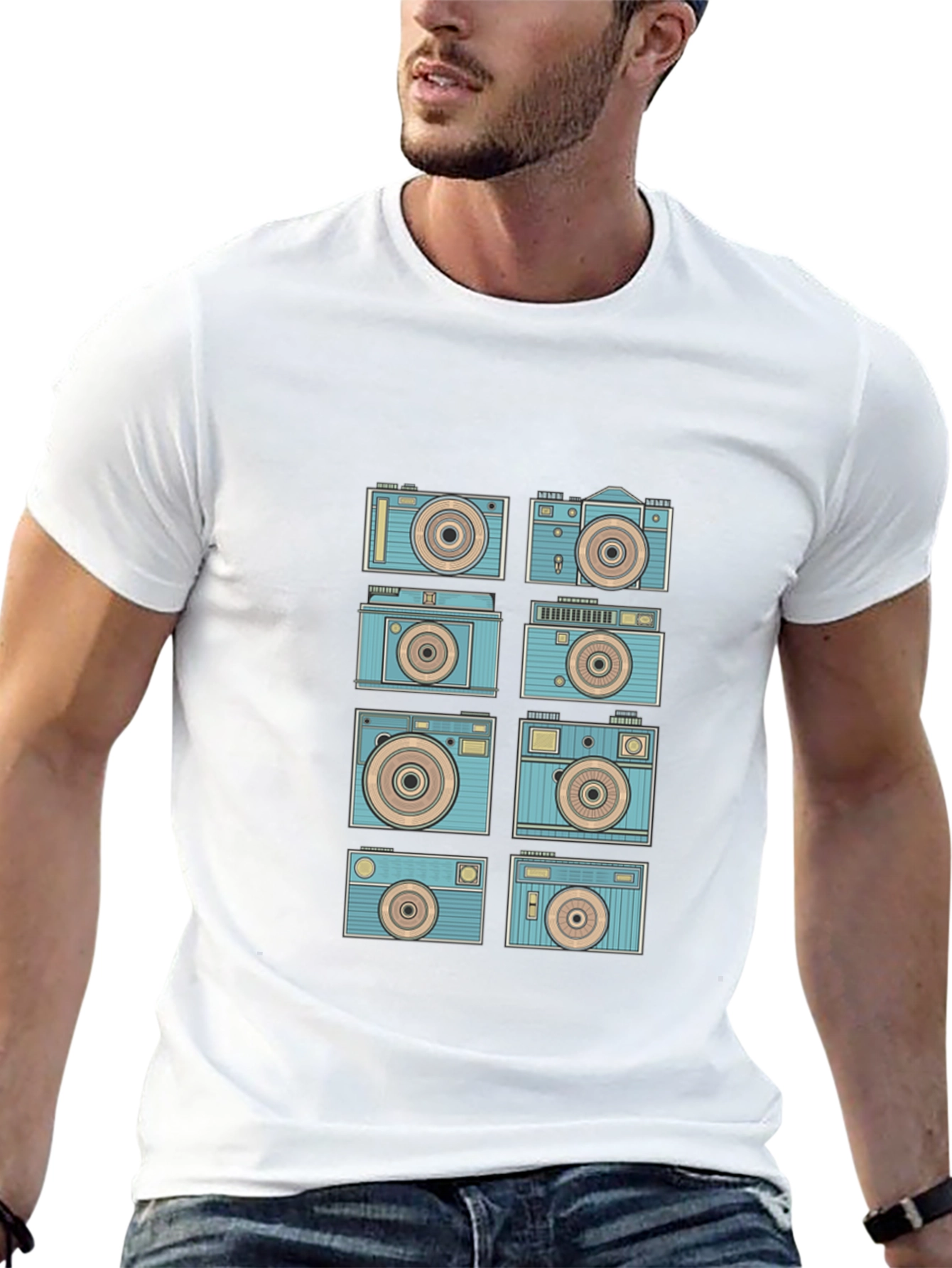 Retro Camera Graphic Tee - Black