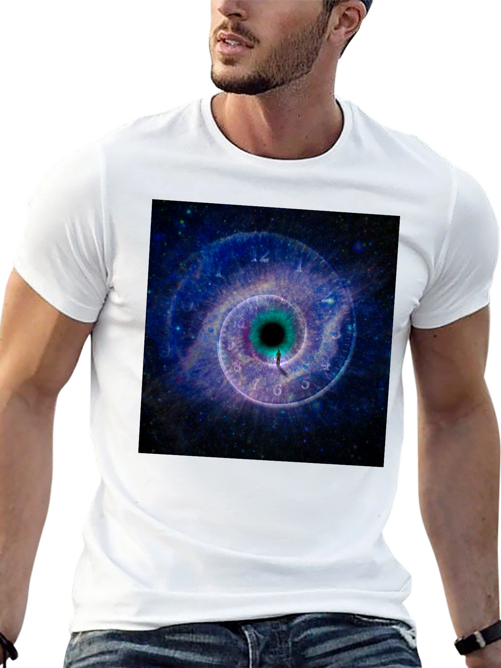 Cosmic Time Tunnel Black T-Shirt