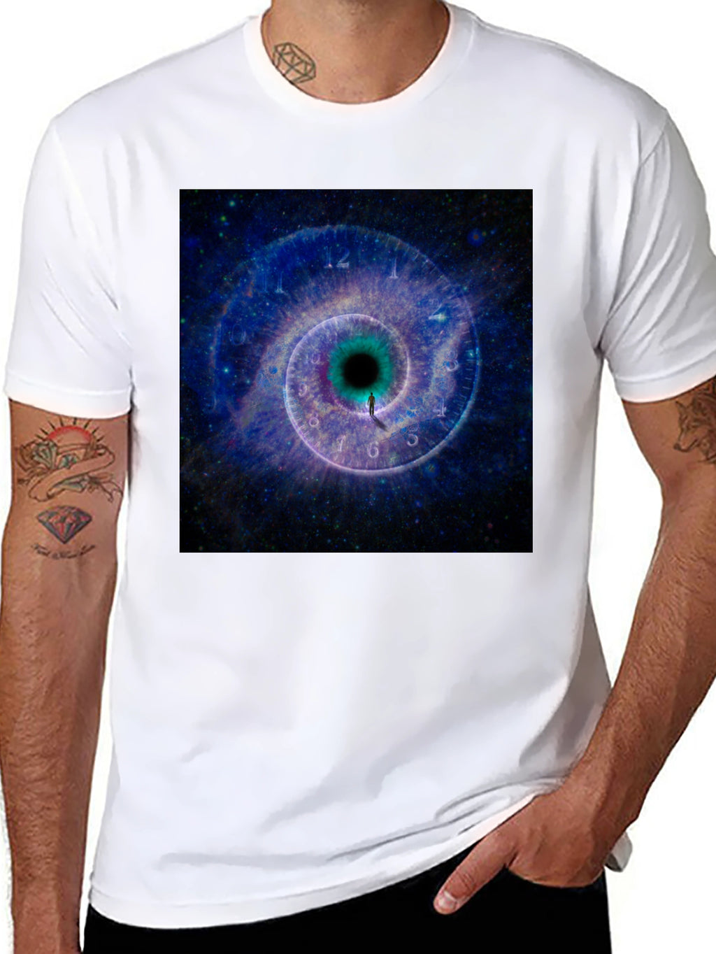 Cosmic Time Tunnel Black T-Shirt
