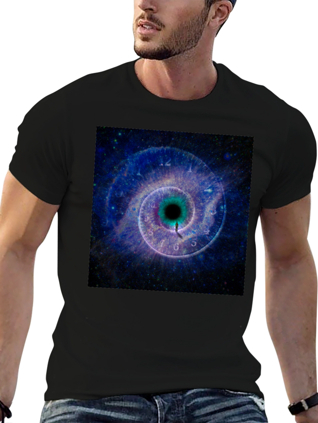 Cosmic Time Tunnel Black T-Shirt