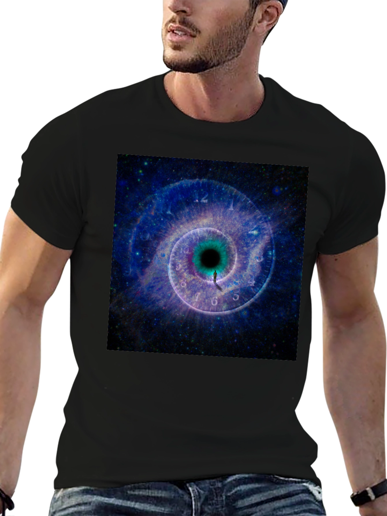 Cosmic Time Tunnel Black T-Shirt