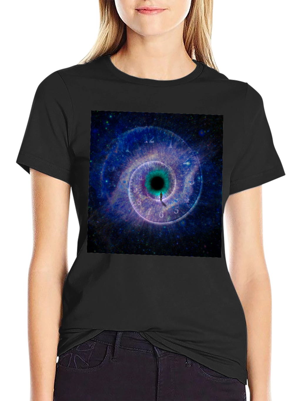 Cosmic Time Tunnel Black T-Shirt