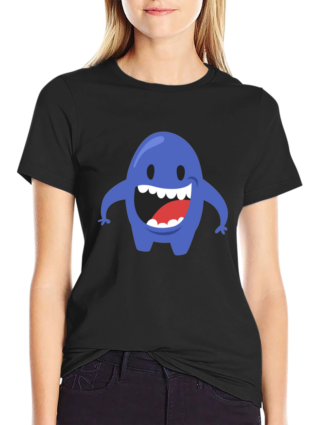 Blue Monster Graphic T-Shirt - Mens Black Tee